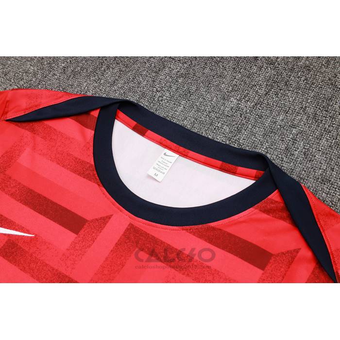 Tuta da Track Inghilterra Manica Corta 2024-2025 Rosso - Pantaloncini